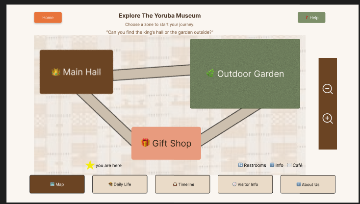 Interactive museum map interface